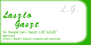 laszlo gaszt business card